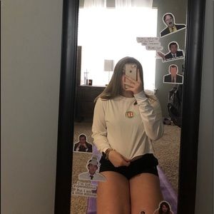 ✰white vans long sleeve crop top tee ✰